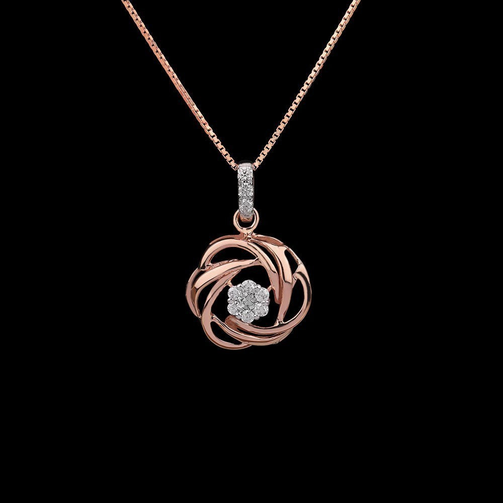 14K Rose Gold Diamond Pendant - 0.18ct VS-HI