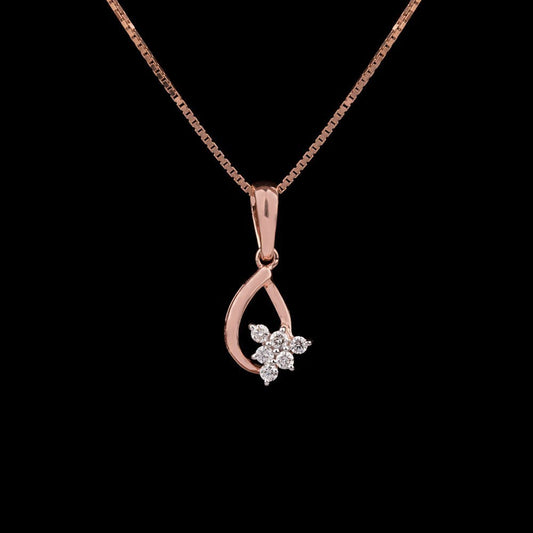 14K Rose Gold Diamond Pendant - 0.15ct VVS-VS-HI
