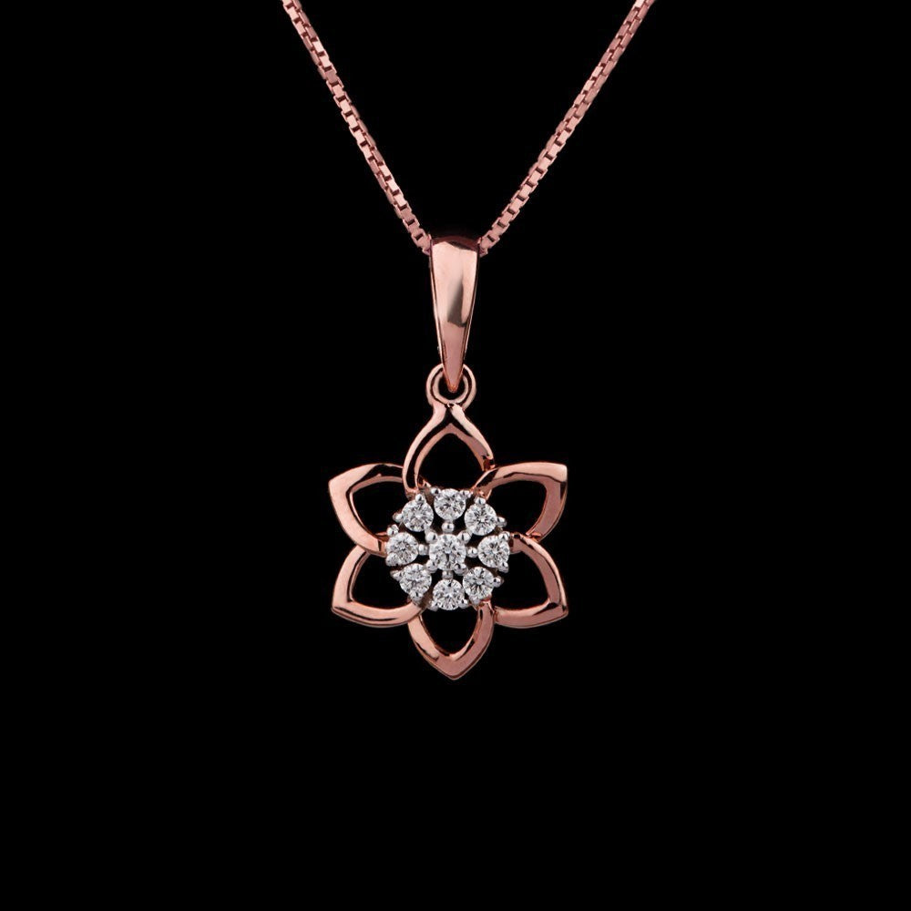 14K Rose Gold Diamond Pendant - 0.14ct VS-HI
