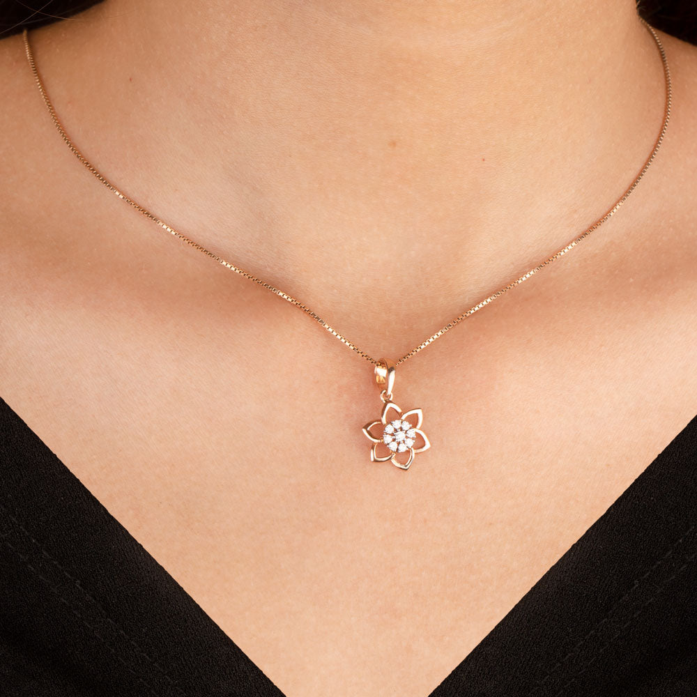 14K Rose Gold Diamond Pendant - 0.14ct VS-HI