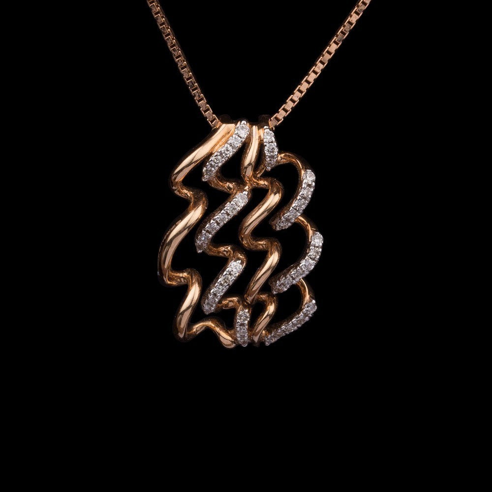 18K Rose Gold Diamond Pendant - 0.19ct SI-IJ