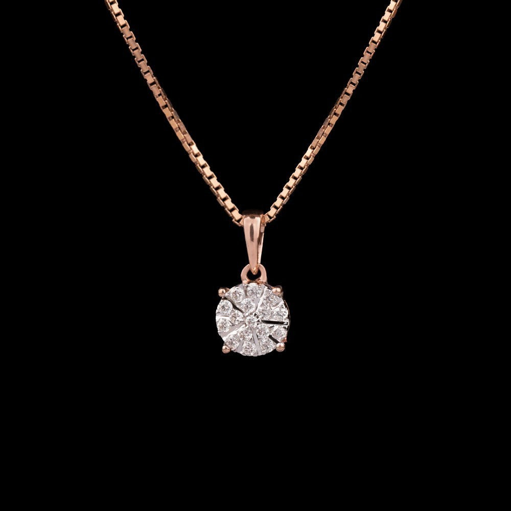 14K Rose Gold Diamond Pendant - 0.15ct VVS-VS-GH