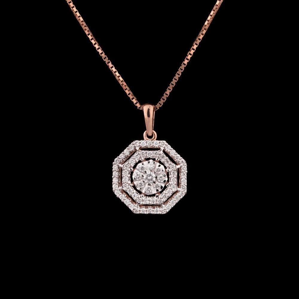 18K Rose Gold Diamond Pendant - 0.37ct SI-GH