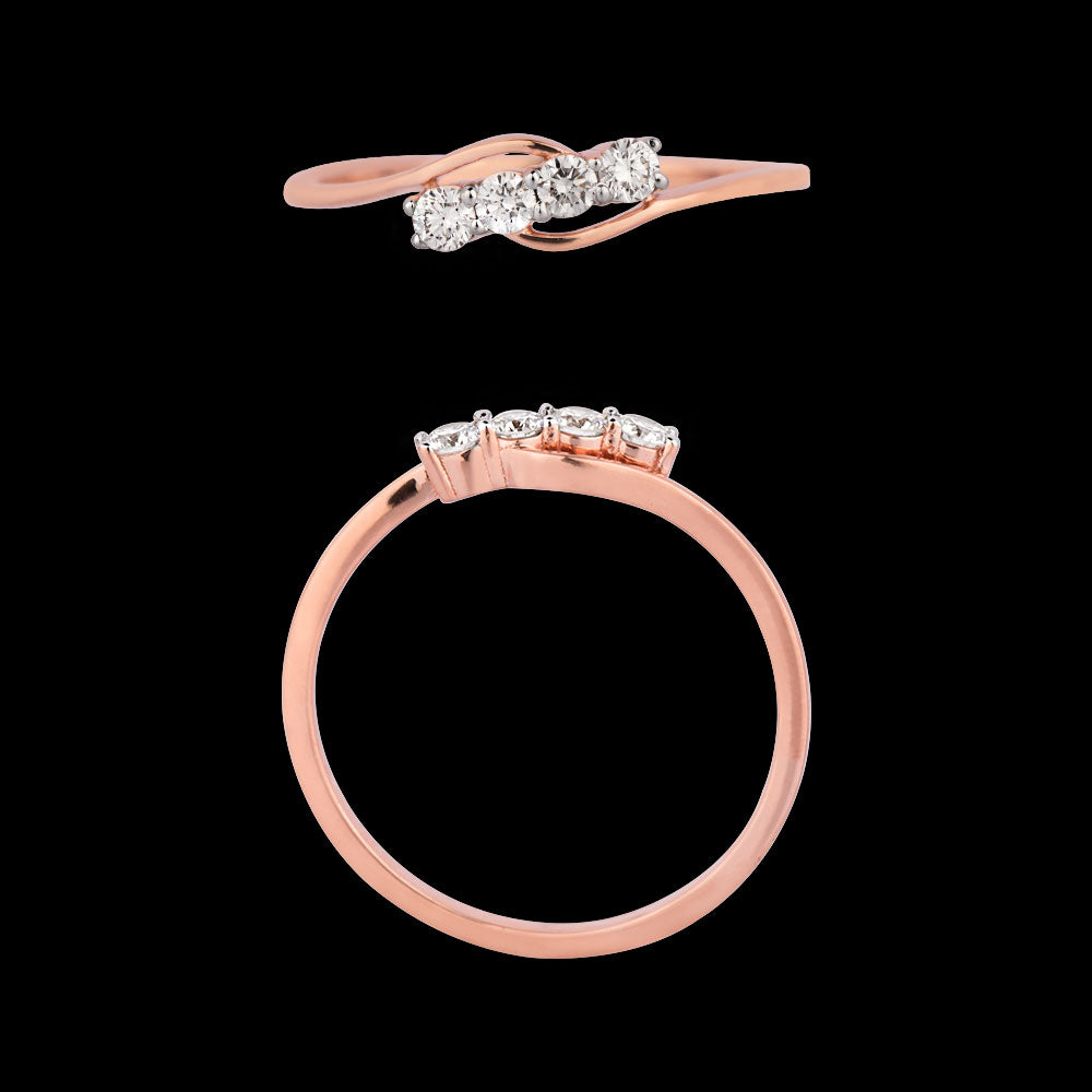 18K Rose Gold Diamond Ring - 0.166ct VVS-VS-HI