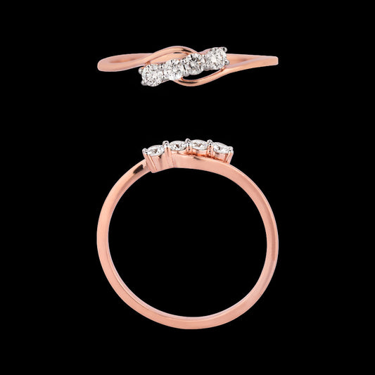 18K Rose Gold Diamond Ring - 0.166ct VVS-VS-HI