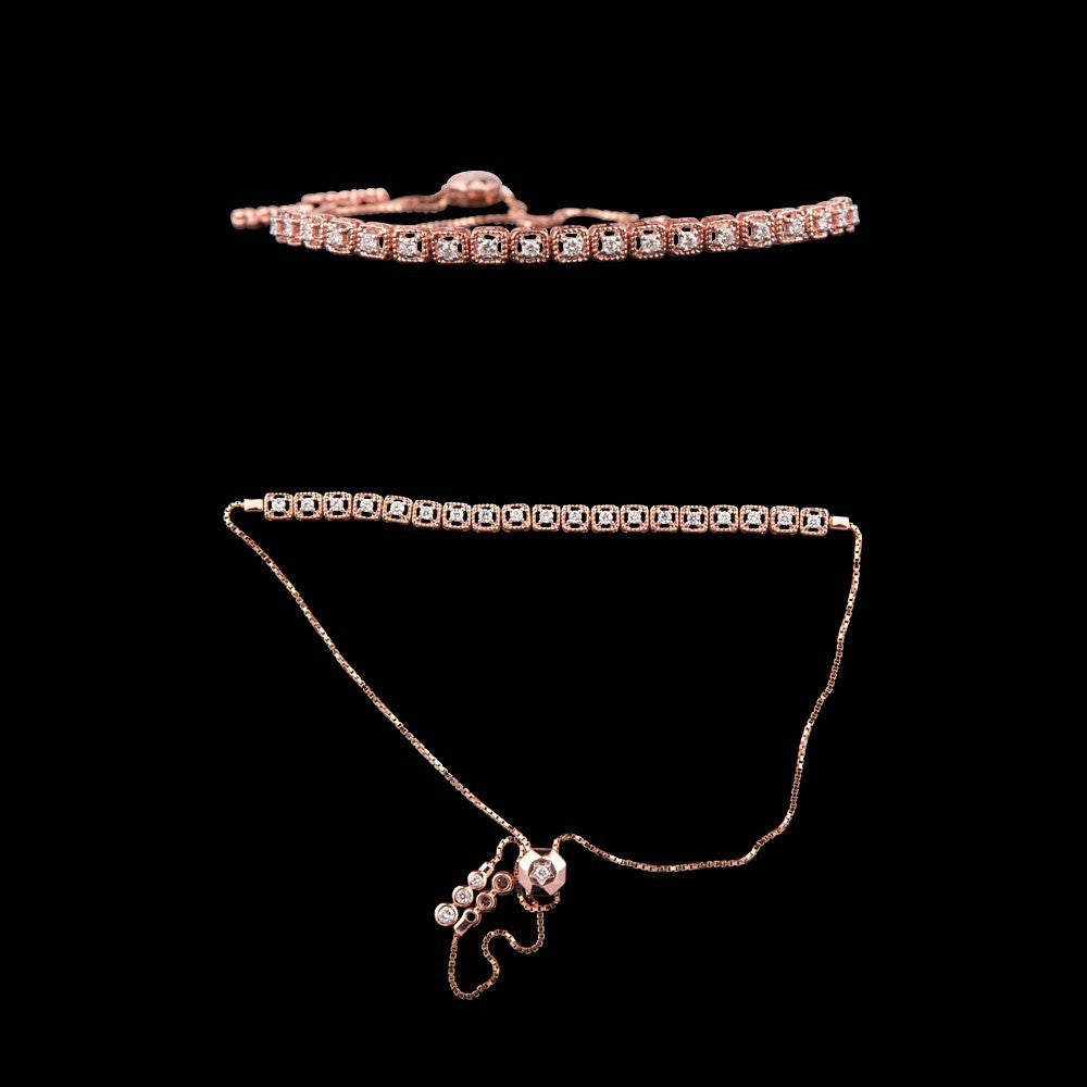 14K Rose Gold Diamond Bracelet - 0.74ct SI-GH