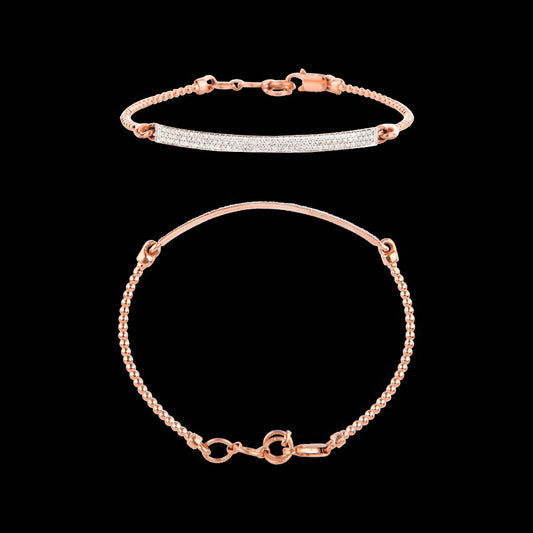 18K Rose Gold Diamond Bracelet - 0.42ct SI-GH