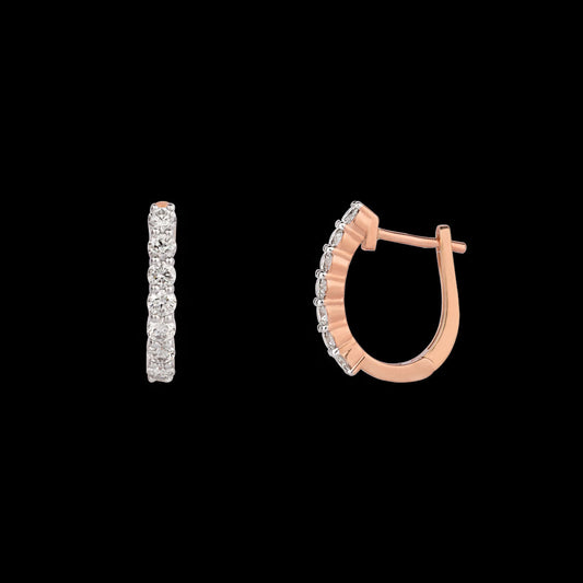 18K Rose Gold Diamond Earrings - 0.6ct VVS-VS-HI