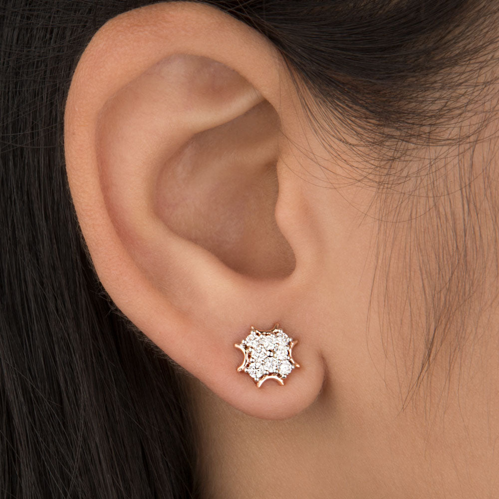 14K Rose Gold Diamond Earrings - 0.46ct VVS-VS-HI