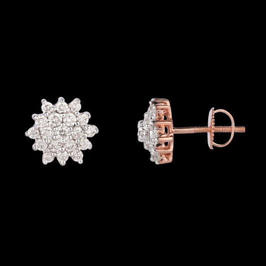 14K Rose Gold Diamond Earrings - 0.8ct VVS-VS-HI