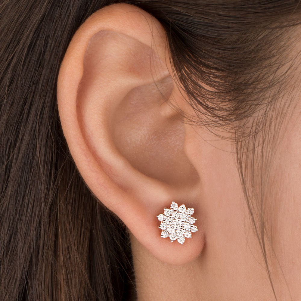 14K Rose Gold Diamond Earrings - 0.8ct VVS-VS-HI