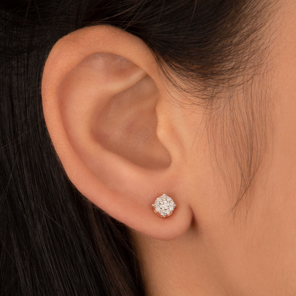 14K Rose Gold Diamond Earrings - 0.23ct VVS-VS-HI