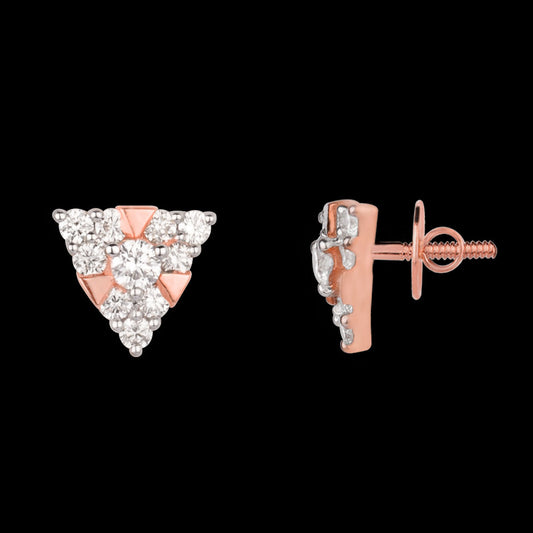 14K Rose Gold Diamond Earrings - 0.22ct VVS-VS-HI