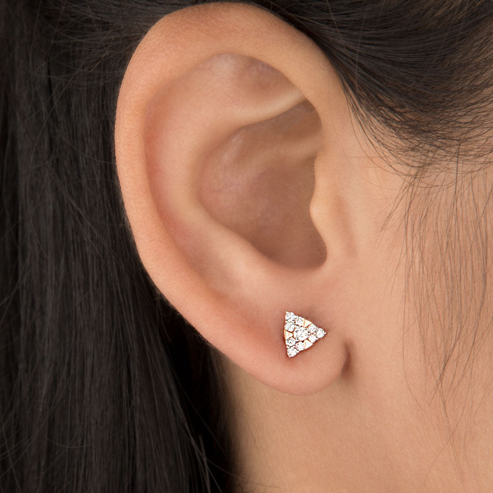 14K Rose Gold Diamond Earrings - 0.22ct VVS-VS-HI