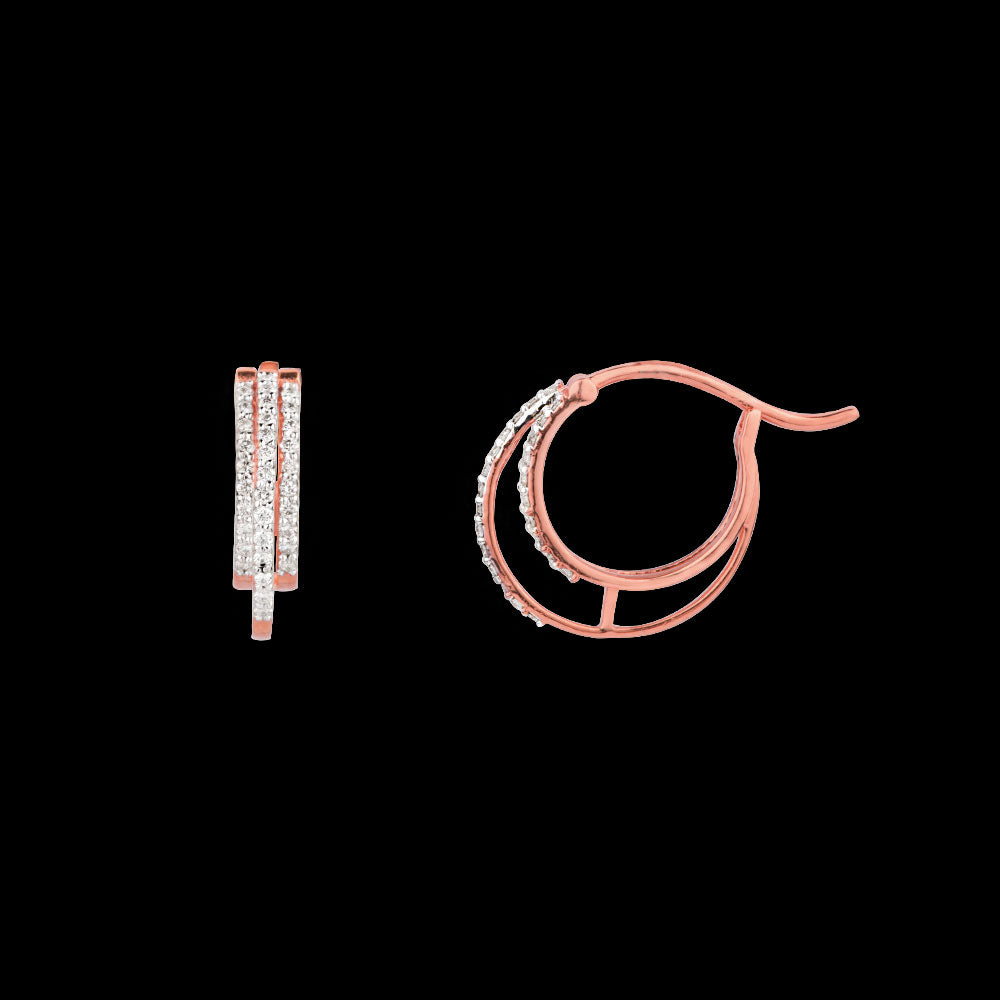 18K Rose Gold Diamond Earrings - 0.4ct VVS-VS-GH