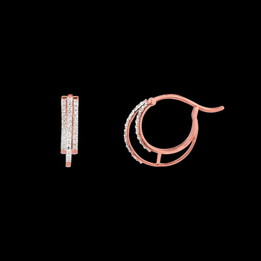 18K Rose Gold Diamond Earrings - 0.4ct VVS-VS-GH