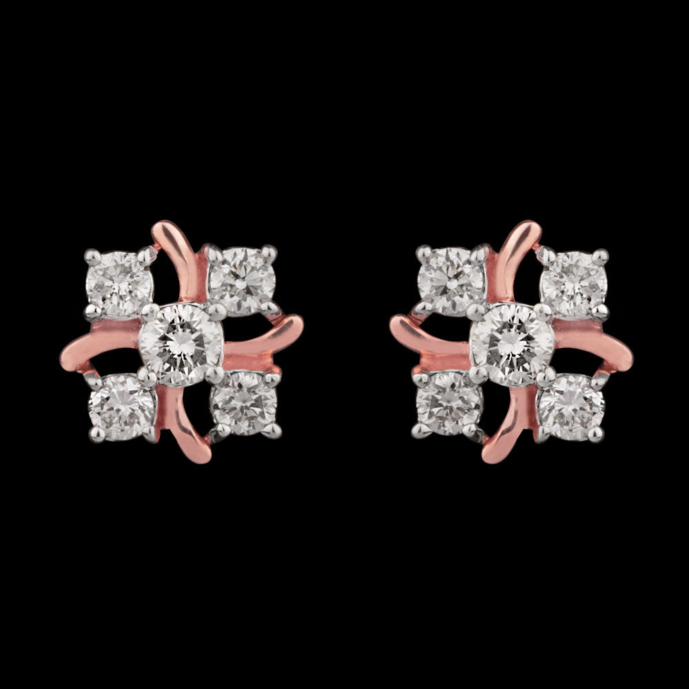 14K Rose Gold Diamond Earrings - 0.43ct SI-GH
