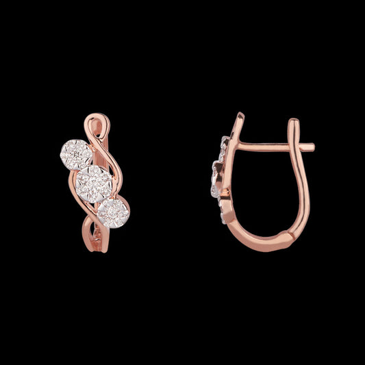 14K Rose Gold Diamond Earrings - 0.35ct VVS-VS-HI