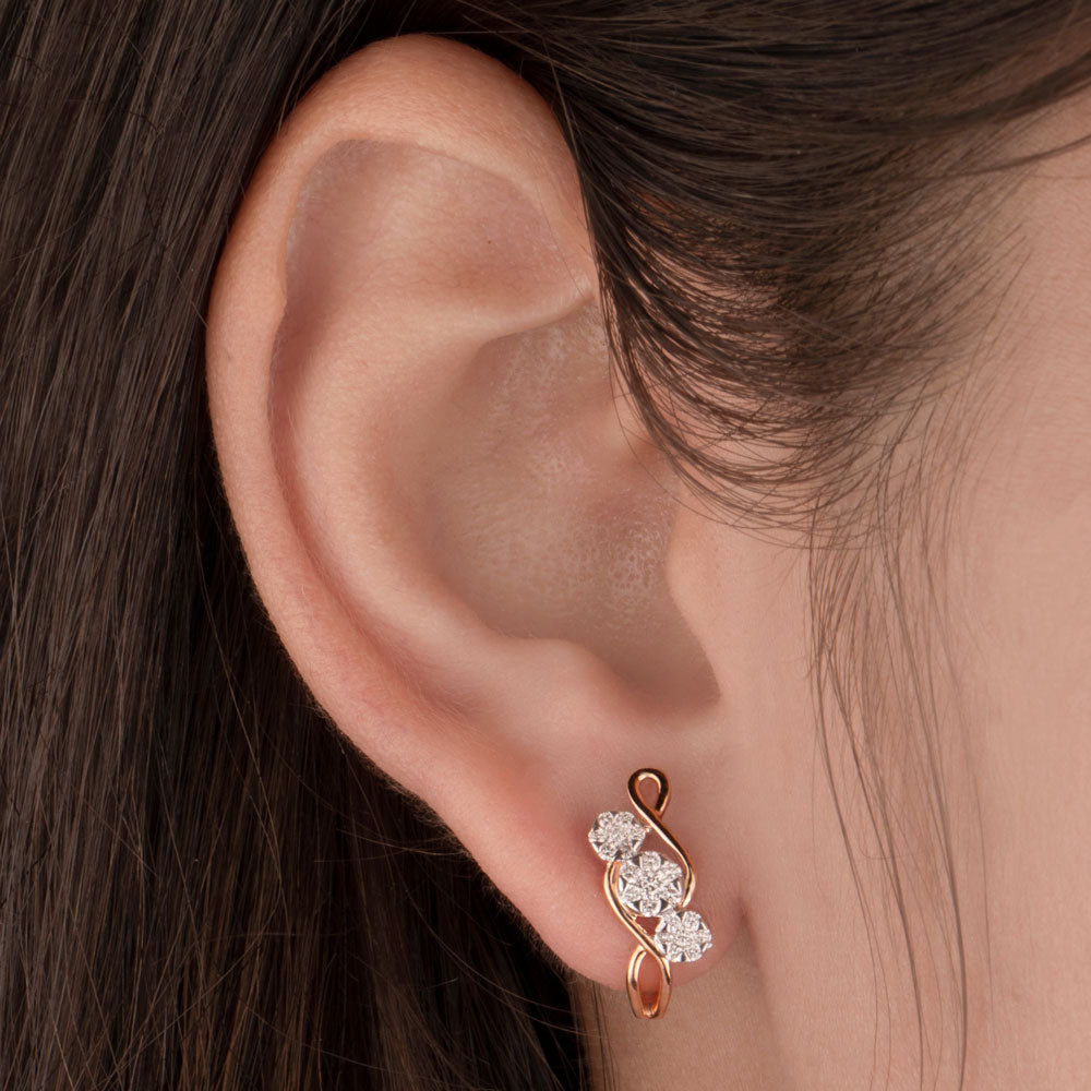 14K Rose Gold Diamond Earrings - 0.35ct VVS-VS-HI