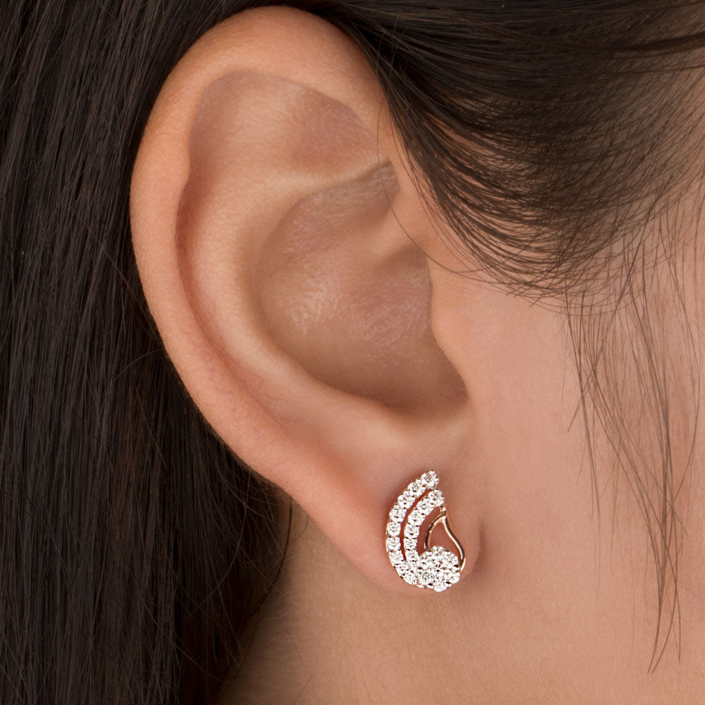 14K Rose Gold Diamond Earrings - 0.51ct VVS-VS-HI