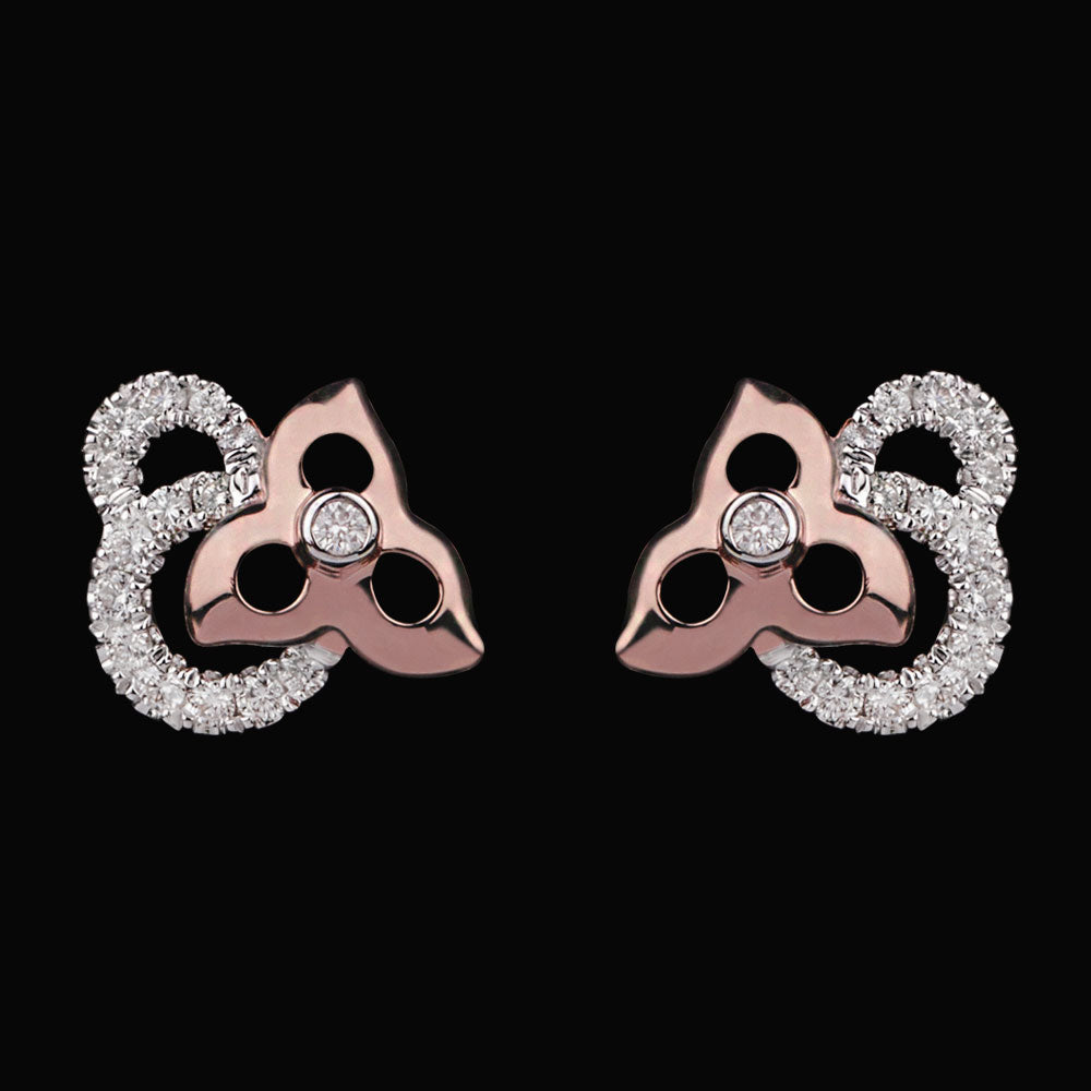 14K Rose Gold Diamond Earrings - 0.14ct VVS-VS-IJ
