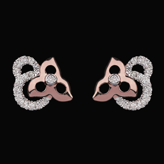 14K Rose Gold Diamond Earrings - 0.14ct VVS-VS-IJ
