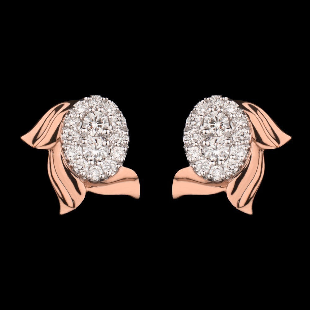 14K Rose Gold Diamond Earrings - 0.51ct VVS-VS-IJ