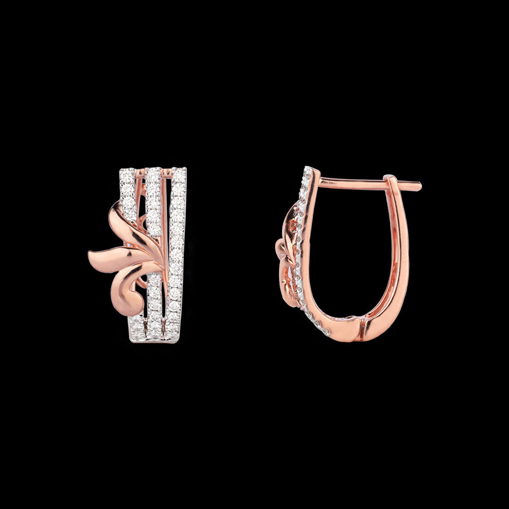 14K Rose Gold Diamond Earrings - 0.49ct VS-SI-GH