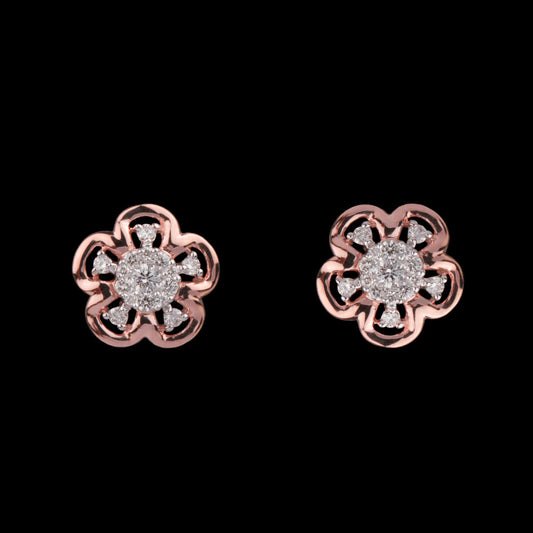 14K Rose Gold Diamond Earrings - 0.24ct VVS-VS-IJ