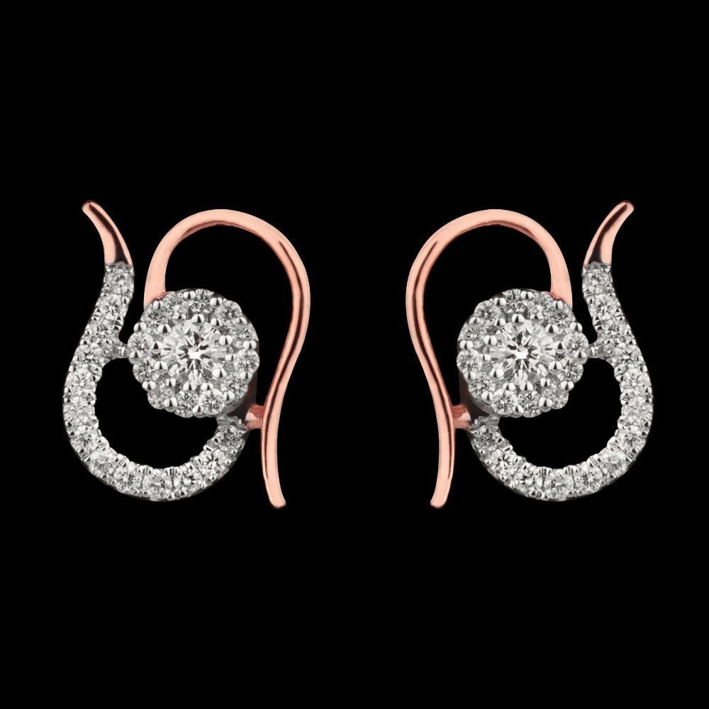 14K Rose Gold Diamond Earrings - 0.31ct VVS-VS-GH