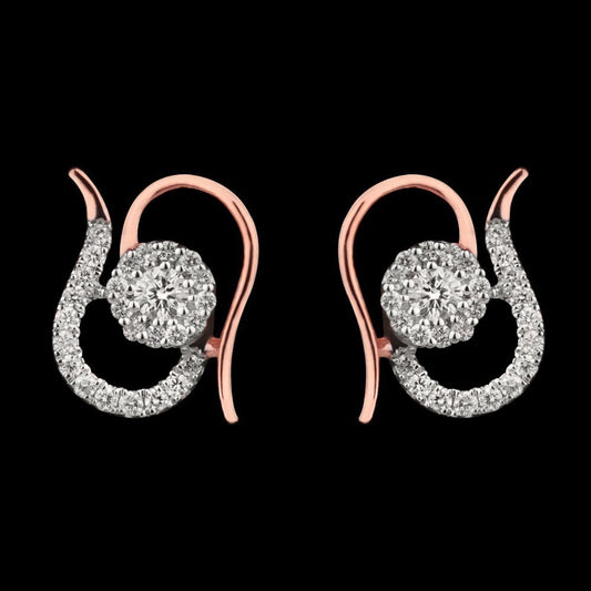 14K Rose Gold Diamond Earrings - 0.31ct VVS-VS-GH