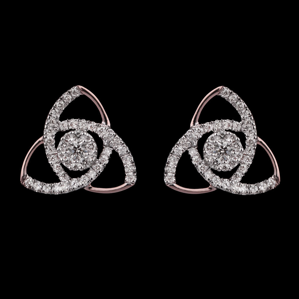 14K Rose Gold Diamond Earrings - 0.3ct VVS-VS-IJ