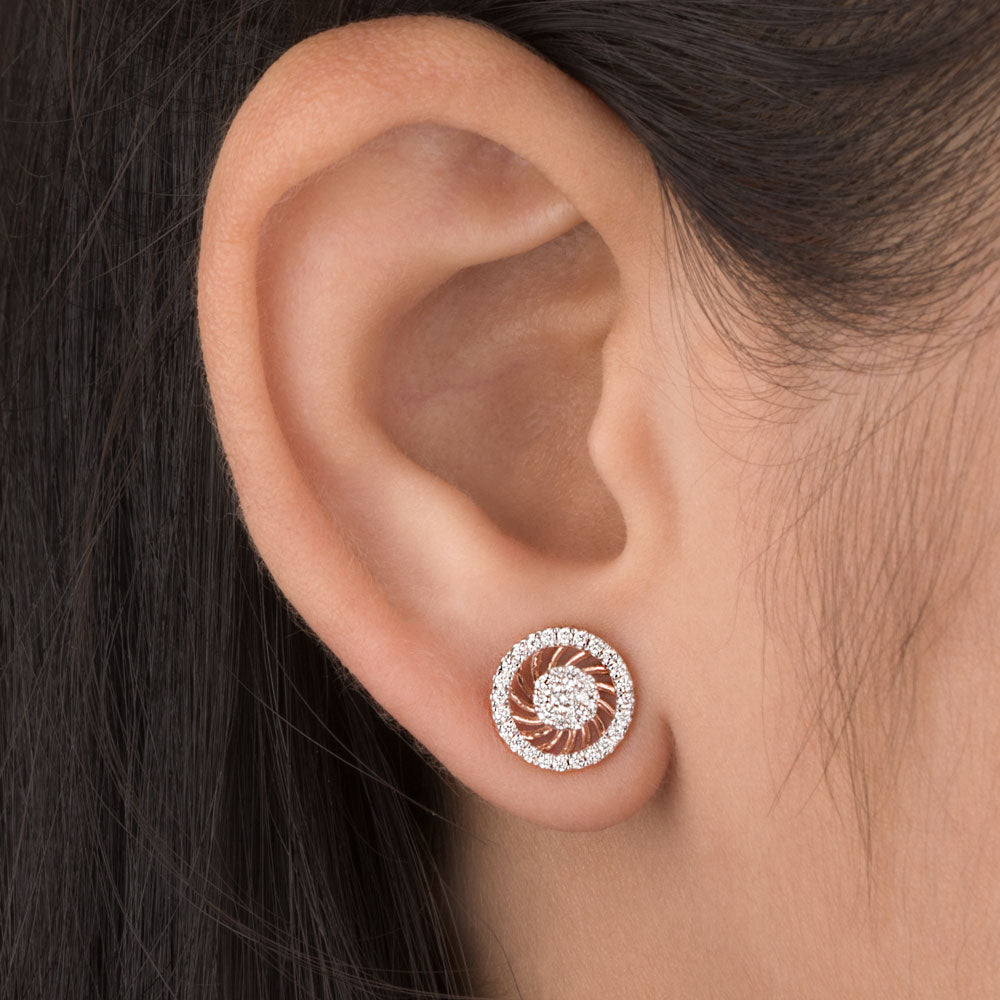 14K Rose Gold Diamond Earrings - 0.34ct VVS-VS-HI