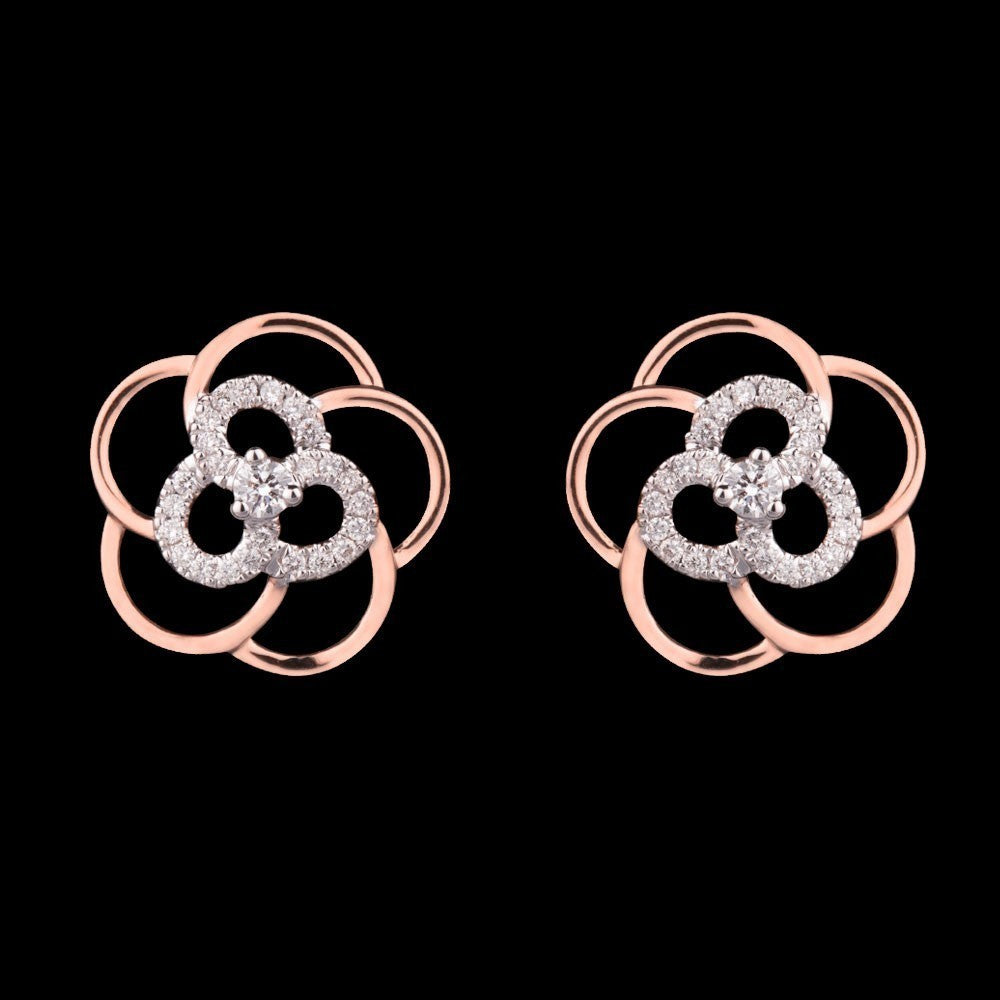 14K Rose Gold Diamond Earrings - 0.28ct VVS-VS-HI