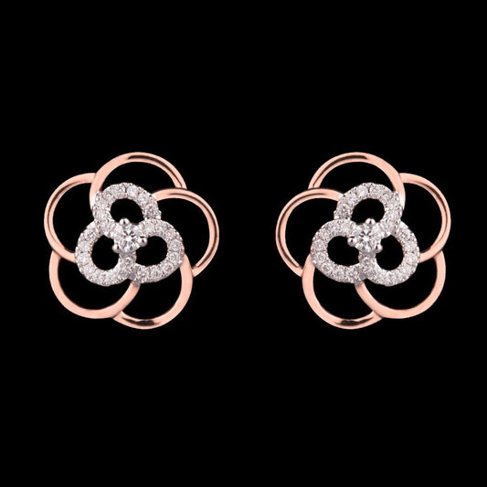 14K Rose Gold Diamond Earrings - 0.28ct VVS-VS-HI