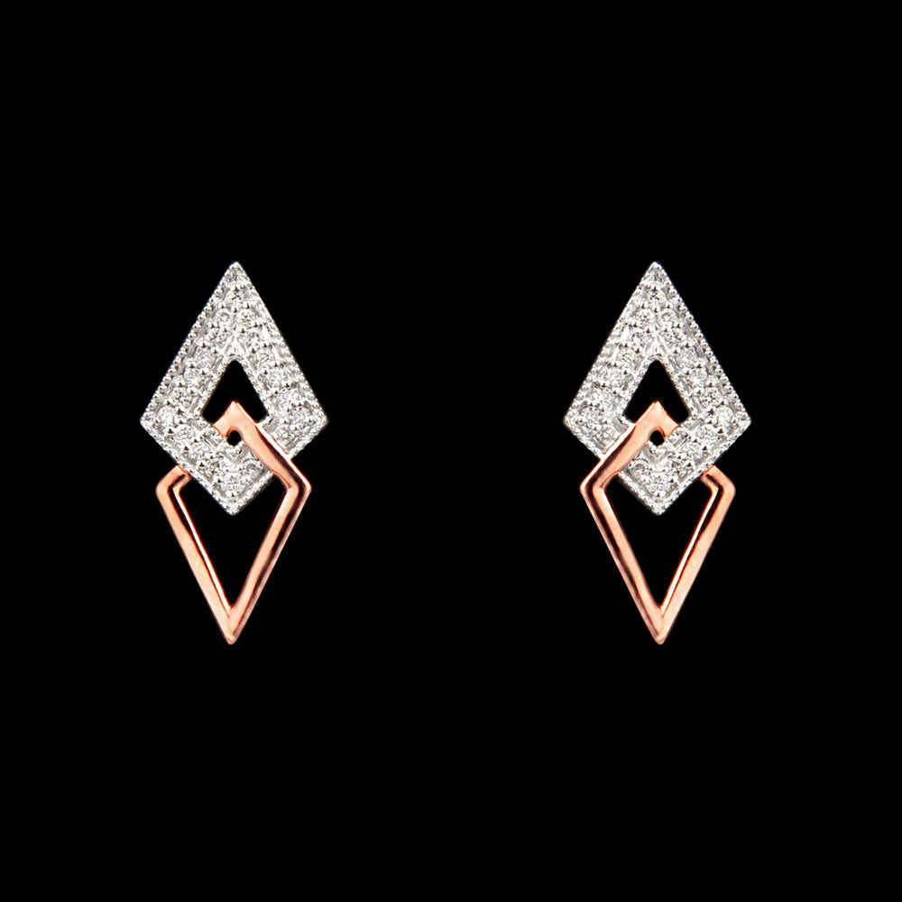 14K Rose Gold Diamond Earrings - 0.22ct VVS-VS-IJ