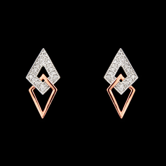 14K Rose Gold Diamond Earrings - 0.22ct VVS-VS-IJ