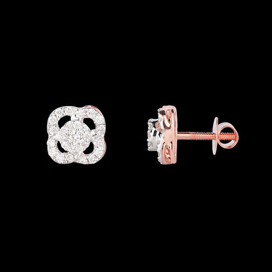 14K Rose Gold Diamond Earrings - 0.36ct SI-HI