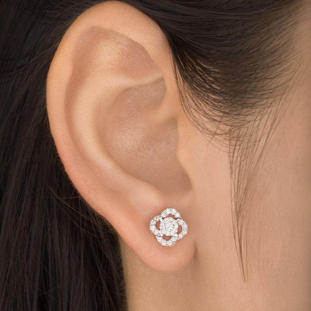 14K Rose Gold Diamond Earrings - 0.36ct SI-HI