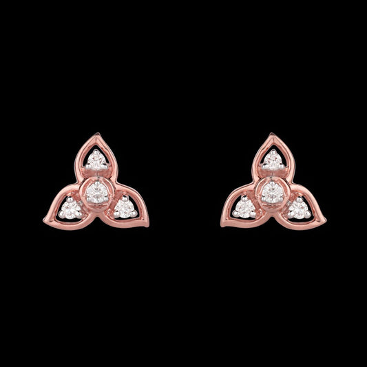 14K Rose Gold Diamond Earrings - 0.16ct VVS-VS-HI