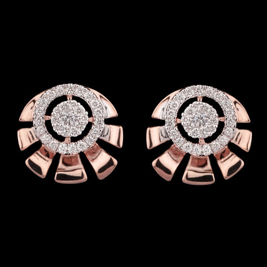 14K Rose Gold Diamond Earrings - 0.3ct VVS-VS-GH
