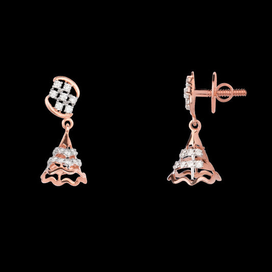 14K Rose Gold Diamond Earrings - 0.5ct VVS-VS-HI