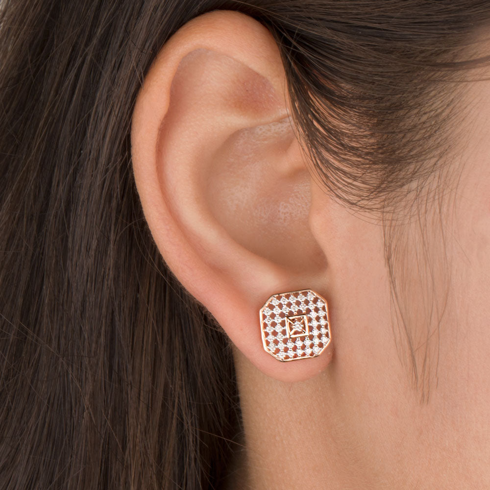 14K Rose Gold Diamond Earrings - 0.44ct VVS-VS-HI