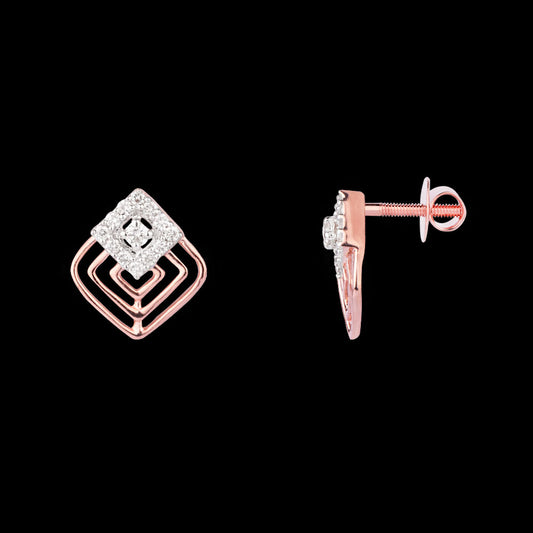 14K Rose Gold Diamond Earrings - 0.19ct VVS-VS-IJ