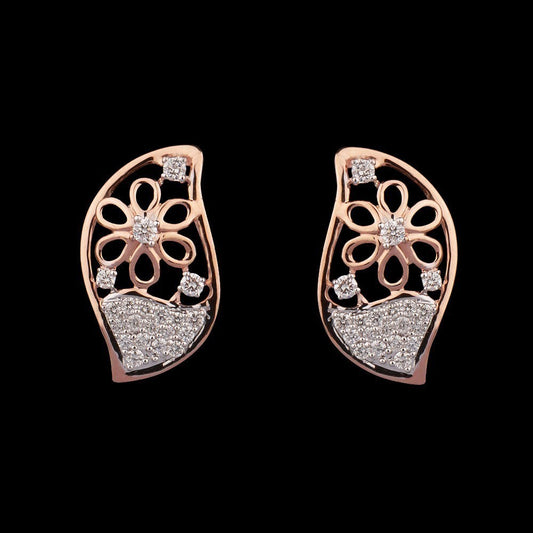 14K Rose Gold Diamond Earrings - 0.19ct VVS-VS-GH