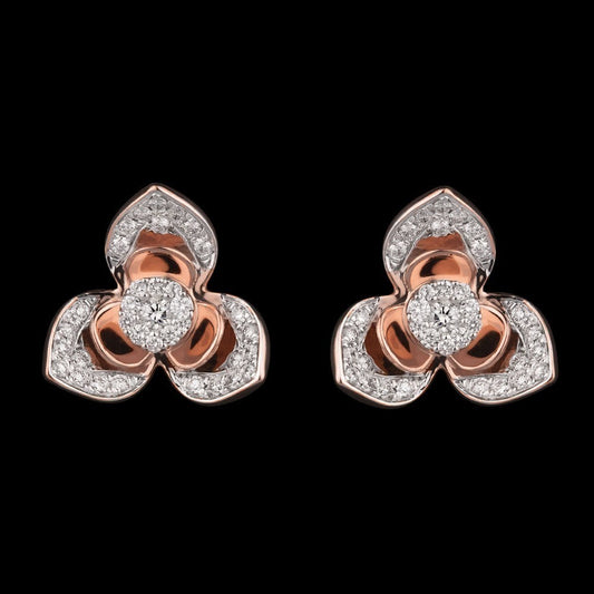 14K Rose Gold Diamond Earrings - 0.36ct VVS-VS-GH