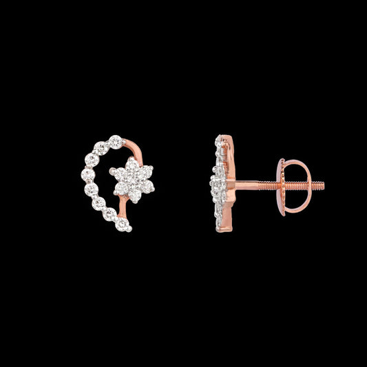 18K Rose Gold Diamond Earrings - 0.42ct VVS-VS-GH