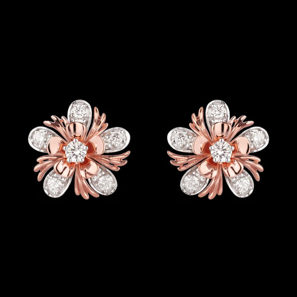 14K Rose Gold Diamond Earrings - 0.45ct VVS-VS-HI