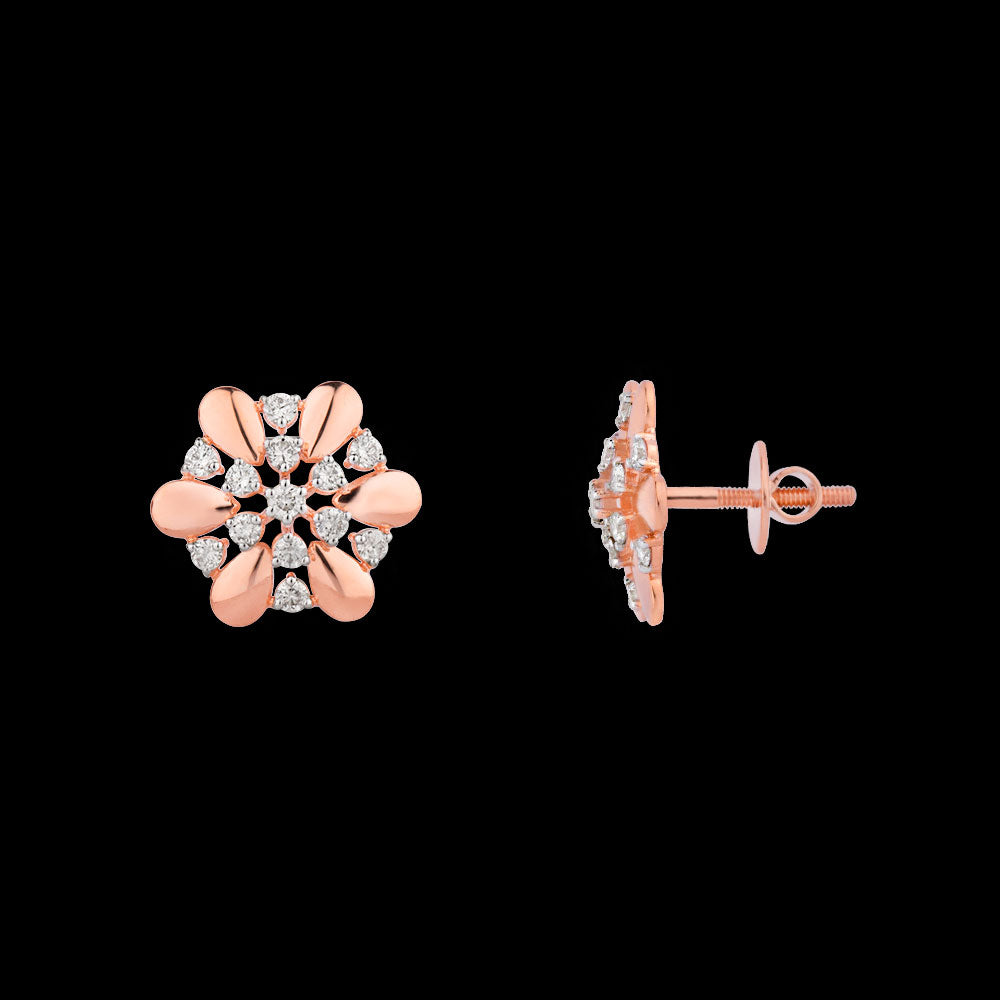 14K Rose Gold Diamond Earrings - 0.5ct VVS-VS-HI