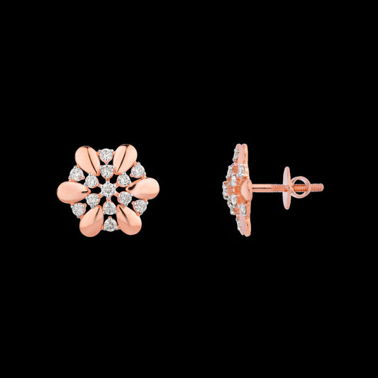 14K Rose Gold Diamond Earrings - 0.5ct VVS-VS-HI